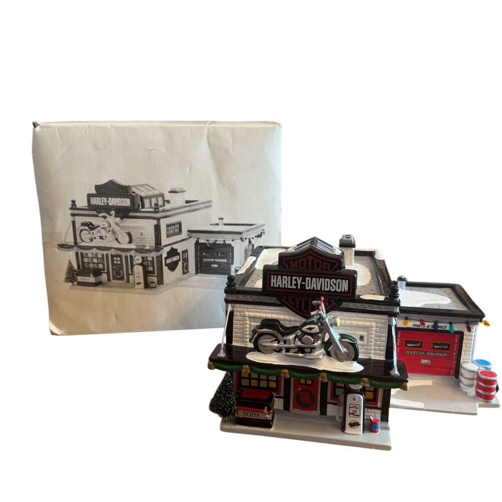 Department 56 - Snow Village - Harley-Davidson Motorcycle Shop